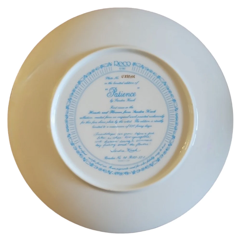 Vtg 91 Patience 1st Issue Hearts Flowers by Sandra Kuck Collector Plate Gold Rim
